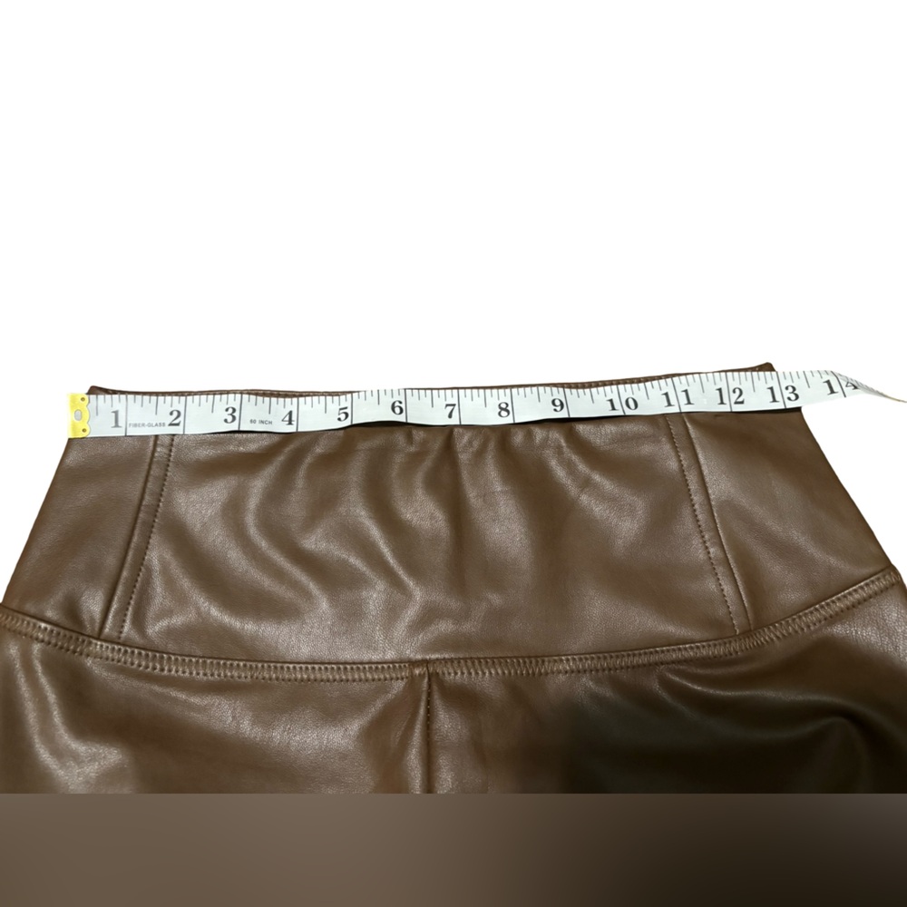 ⏰ 7 For All Mankind Brown Leather Leggings - Picture 7 of 9